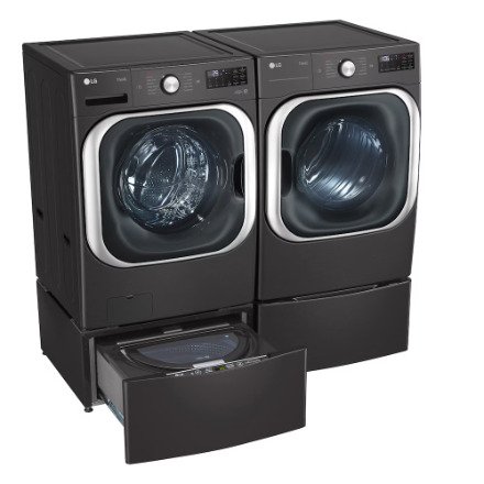 LG Electronics 29" 1.1 cu. ft. Pedestal Washer in Black Steel WD200CB - Image 5