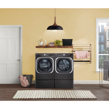 LG Electronics 29" 1.1 cu. ft. Pedestal Washer in Black Steel WD200CB - Image 6
