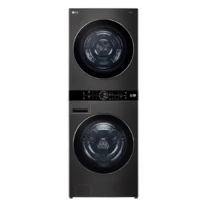 LG Electronics 27-inch Single Unit WashTower 5.8 cu. ft. Washer, 7.8 cu. ft. Heat Pump Dryer Electric Laundry Center in Black Steel - ENERGY STAR® WKHC252HBA